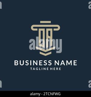 OA initial logo monogram with simple luxury pillar line vector design ideas Stock Vector