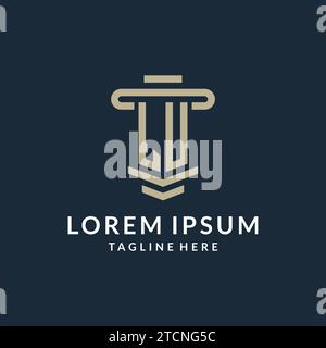 LU initial logo monogram with simple luxury pillar line vector design ideas Stock Vector