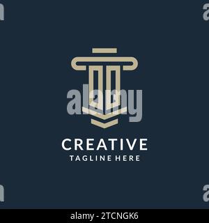 OQ initial logo monogram with simple luxury pillar line vector design ideas Stock Vector