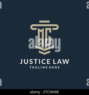 MG initial logo monogram with simple luxury pillar line vector design ideas Stock Vector