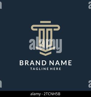 QO initial logo monogram with simple luxury pillar line vector design ideas Stock Vector