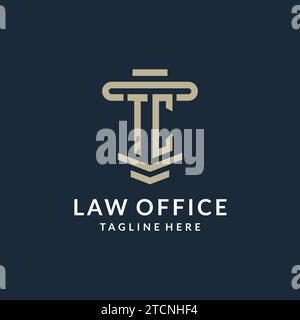 TC initial logo monogram with simple luxury pillar line vector design ideas Stock Vector