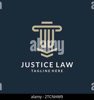VV initial logo monogram with simple luxury pillar line vector design ideas Stock Vector