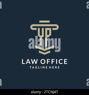 YP initial logo monogram with simple luxury pillar line vector design ideas Stock Vector