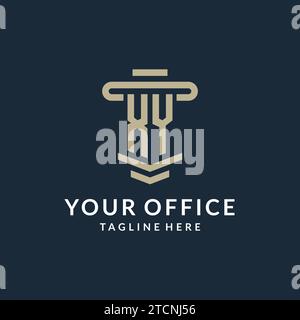 XY initial logo monogram with simple luxury pillar line vector design ideas Stock Vector