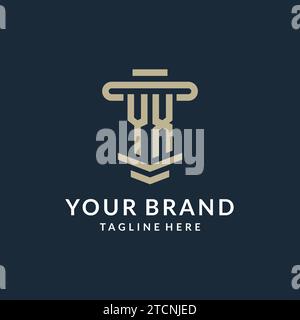 YX initial logo monogram with simple luxury pillar line vector design ideas Stock Vector