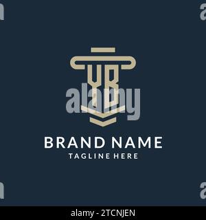 YB initial logo monogram with simple luxury pillar line vector design ideas Stock Vector
