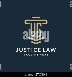 VG initial logo monogram with simple luxury pillar line vector design ideas Stock Vector