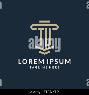 TU initial logo monogram with simple luxury pillar line vector design ideas Stock Vector