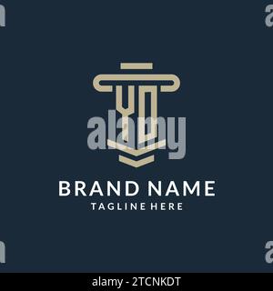 YO initial logo monogram with simple luxury pillar line vector design ideas Stock Vector