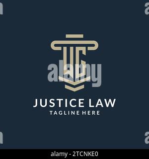 WG initial logo monogram with simple luxury pillar line vector design ideas Stock Vector
