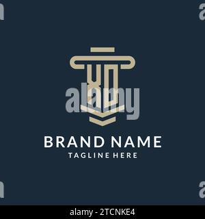 XO initial logo monogram with simple luxury pillar line vector design ideas Stock Vector