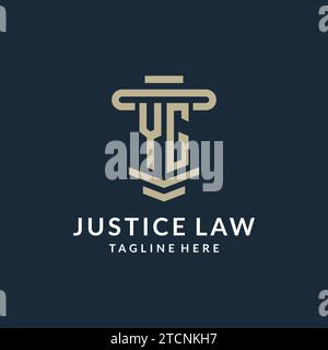YG initial logo monogram with simple luxury pillar line vector design ideas Stock Vector