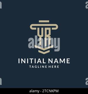 YR initial logo monogram with simple luxury pillar line vector design ideas Stock Vector