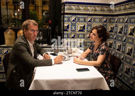 Madrid, 08/31/2022. Isabel Díaz Ayuso and Alberto Nuñez Feijóo meeting at the Casa Maravillas tavern. Photo: Isabel Permuy Archdc. Credit: Album / Archivo ABC / Isabel B. Permuy Stock Photo