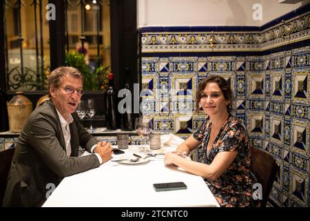 Madrid, 08/31/2022. Isabel Díaz Ayuso and Alberto Nuñez Feijóo meeting at the Casa Maravillas tavern. Photo: Isabel Permuy Archdc. Credit: Album / Archivo ABC / Isabel B. Permuy Stock Photo