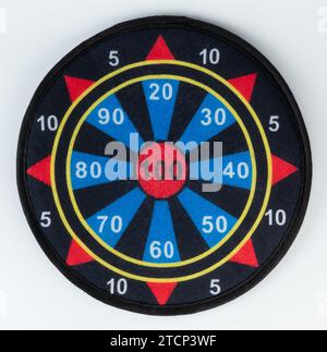 Circle dartboard with numbers and fields isolated on white studio background Stock Photo
