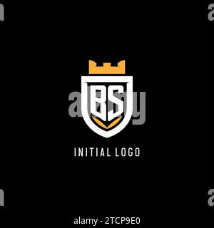 Initial BS logo with shield, esport gaming logo monogram style vector graphic Stock Vector