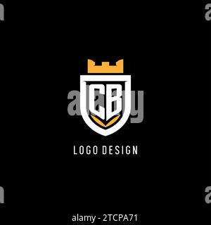 Initial CB logo with shield, esport gaming logo monogram style vector graphic Stock Vector