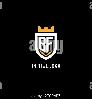 Initial BF logo with shield, esport gaming logo monogram style vector graphic Stock Vector