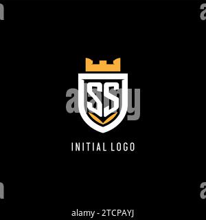 Initial SS logo with shield, esport gaming logo monogram style vector graphic Stock Vector
