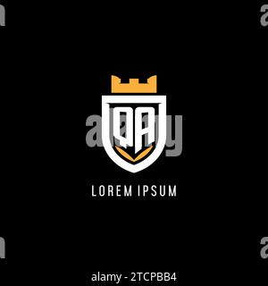 QA logo with shield and crown, monogram initial logo style vector file ...