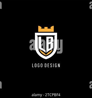 Initial LB logo with shield, esport gaming logo monogram style vector graphic Stock Vector