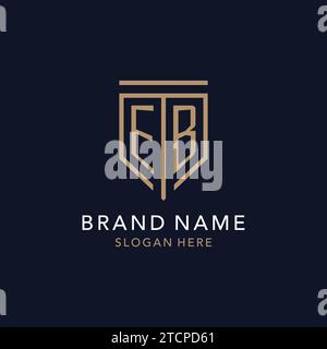 EB initial logo monogram with simple luxury shield icon design inspiration Stock Vector