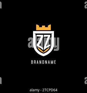 ZZ Logo ESport Gaming Initial with Blue Light Color design vector ...