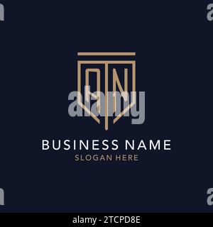 AN initial logo monogram with simple luxury shield icon design inspiration Stock Vector