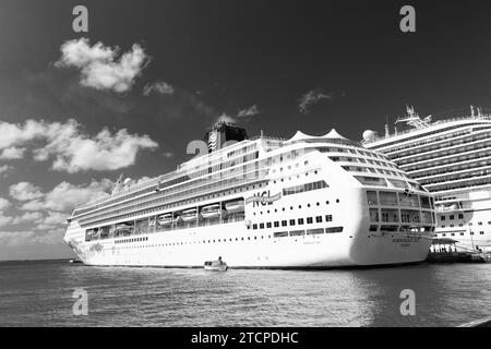 Nassau, Bahamas - Februay 18, 2016: terrific ncl cruise ferry for tour vacation. Stock Photo