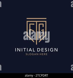 FG initial logo monogram with simple luxury shield icon design inspiration Stock Vector