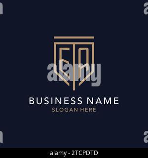 EA initial logo monogram with simple luxury shield icon design inspiration Stock Vector