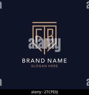 FB initial logo monogram with simple luxury shield icon design inspiration Stock Vector