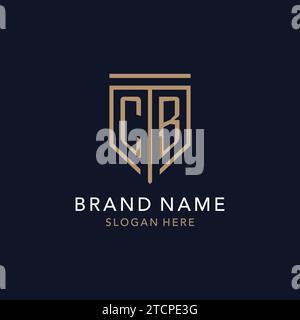 CB initial logo monogram with simple luxury shield icon design inspiration Stock Vector