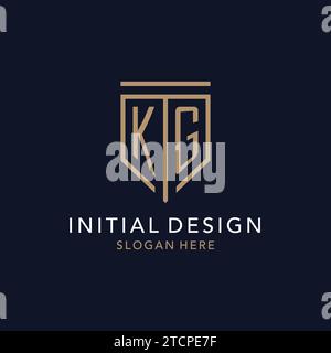 KG initial logo monogram with simple luxury shield icon design inspiration Stock Vector