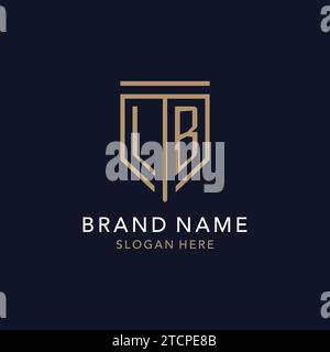 LB initial logo monogram with simple luxury shield icon design inspiration Stock Vector