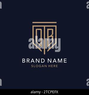 OB initial logo monogram with simple luxury shield icon design inspiration Stock Vector