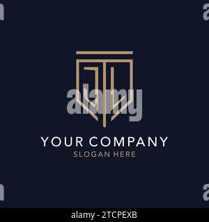 JL initial logo monogram with simple luxury shield icon design inspiration Stock Vector