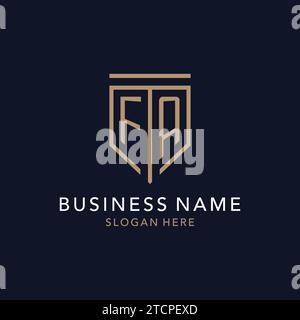 FA initial logo monogram with simple luxury shield icon design inspiration Stock Vector