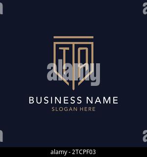 TA initial logo monogram with simple luxury shield icon design inspiration Stock Vector