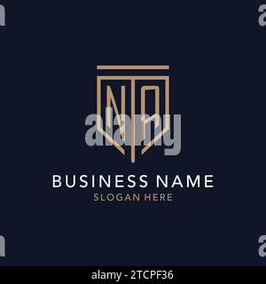 NA initial logo monogram with simple luxury shield icon design inspiration Stock Vector