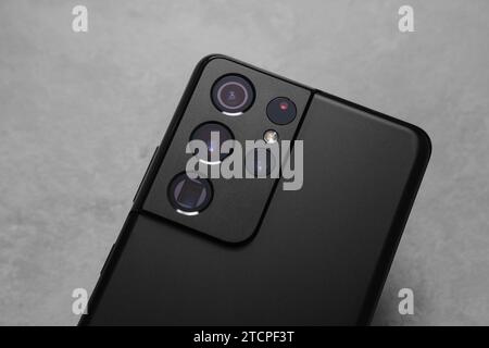 HCMC, VN - Dec 2023. Many types of Smartphone camera lens design Stock Photo