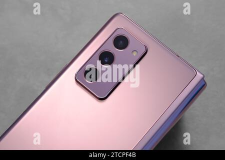 HCMC, VN - Dec 2023. Many types of Smartphone camera lens design Stock Photo