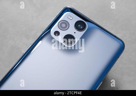 HCMC, VN - Dec 2023. Many types of Smartphone camera lens design Stock Photo