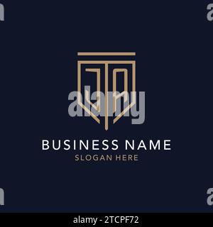 JA initial logo monogram with simple luxury shield icon design inspiration Stock Vector