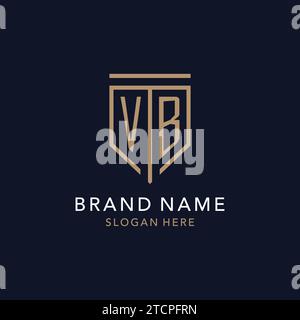 VB initial logo monogram with simple luxury shield icon design inspiration Stock Vector