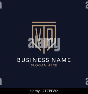 VA initial logo monogram with simple luxury shield icon design inspiration Stock Vector