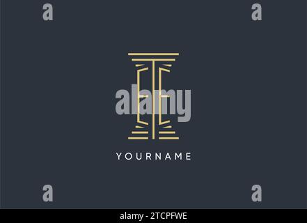 EE initial monogram with pillar shape logo design inspiration Stock Vector