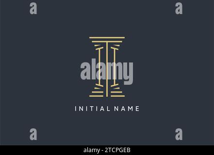 II initial monogram with pillar shape logo design inspiration Stock Vector